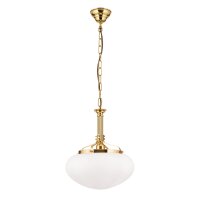 H&auml;ngelampe Messing Glas D: 33 cm rund H: 115 cm