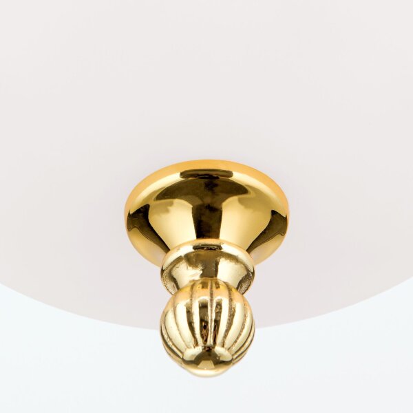 Hängeleuchte Messing massiv Glas E27 D: 18 cm rund