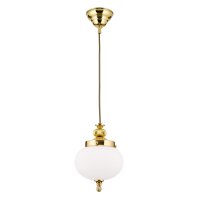 H&auml;ngeleuchte Messing massiv Glas E27 D: 18 cm rund