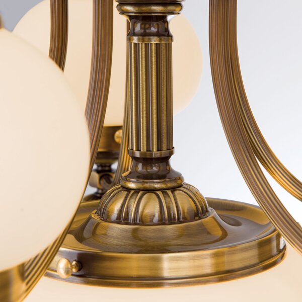 Kronleuchter Glas Messing E27 B: 65 cm H: 125 cm