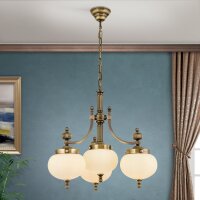 Pendelleuchte Glas Messing E27 B: 55 cm H: 122 cm