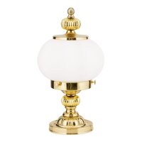Tischlampe Messing Glas 33 cm hoch E27 rund Jugendstil