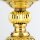 Tischlampe Messing Glas 33 cm hoch E27 rund Jugendstil