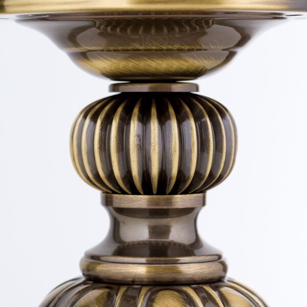 Nachttischlampe Echt-Messing Glas 33 cm hoch E27 rund