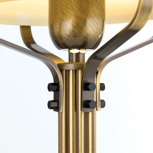 Nachttischleuchte Messing massiv Glas 51 cm hoch E27