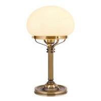 Nachttischleuchte Messing massiv Glas 51 cm hoch E27