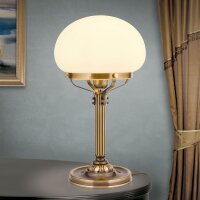 Nachttischleuchte Messing massiv Glas 51 cm hoch E27