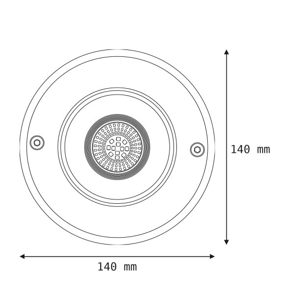 LED Einbaustrahler Edelstahl Glas IP67 Ø14 cm 4000 K