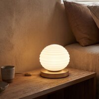 Tischlampe Glas Metall Weiß Gold E27 16,5 cm...