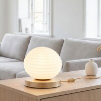 Tischleuchte Glas Metall Wei&szlig; Gold E27 28 cm...
