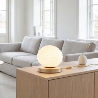 Tischleuchte Glas Metall Weiß Gold E27 28 cm...