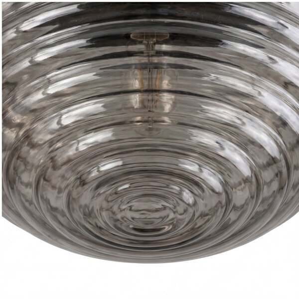 Deckenleuchte Rauchglas Metall Schwarz E27 Ø20 cm rund