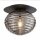 Deckenleuchte Rauchglas Metall Schwarz E27 Ø20 cm rund