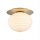 Deckenleuchte Glas Metall Weiß Gold E27 Ø20 cm rund
