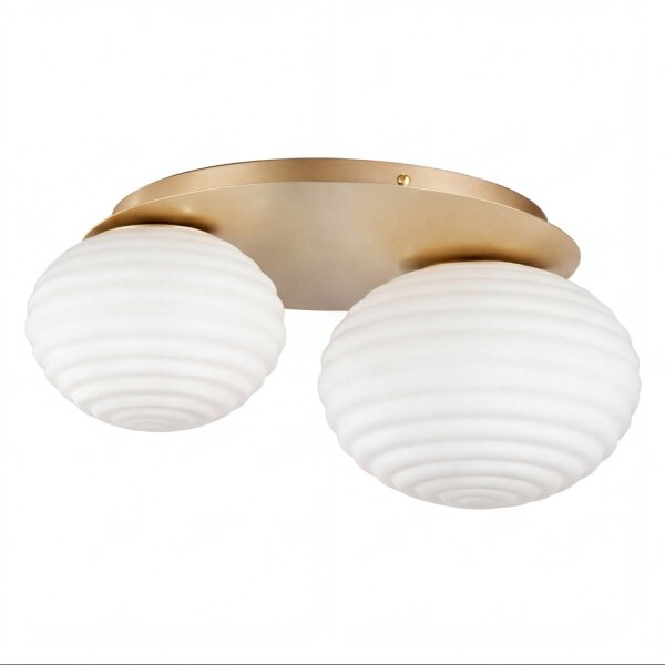 Deckenleuchte Glas Metall Gold E27 45 cm 2-flammig