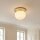 Deckenlampe Glas Metall Weiß Gold E27 Ø35 cm rund