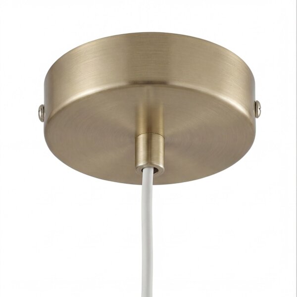 Pendelleuchte Glas Metall Ø18 cm rund E27 Gold Weiß
