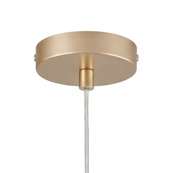 Hängelampe Glas Metall Ø32 cm rund E27 Gold Weiß