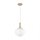 Hängelampe Glas Metall Ø32 cm rund E27 Gold Weiß
