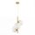 Hängelampe Glas Metall Gold Weiß B:32,5 cm E27 3-flmg