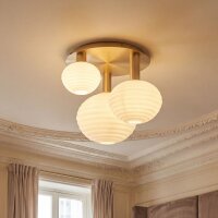 Deckenlampe Glas Metall Gold E27 53,5 cm 3-flammig