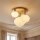 Deckenlampe Glas Metall Gold E27 53,5 cm 3-flammig