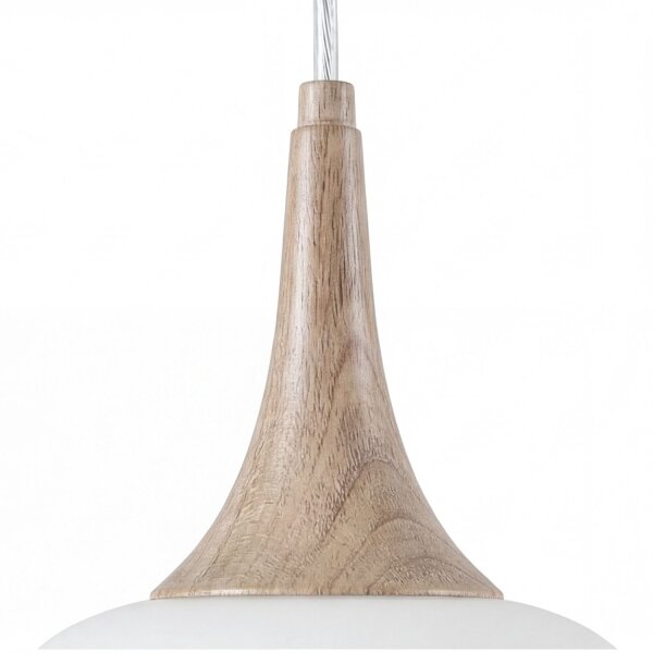 Hängelampe Holz Glas blendarm L:97 cm E14 3-flammig