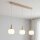 Hängelampe Holz Glas blendarm L:97 cm E14 3-flammig