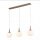 Hängelampe Holz Glas blendarm L:97 cm E14 3-flammig