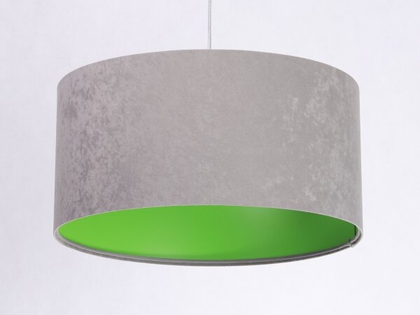 Suspension ronde Tissu Abat-jour Gris Vert Table à manger JERRY