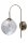Edle LED Wandleuchte Glas Kugel Schirm in Messing