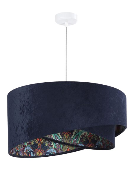 Suspension colorée tissu rond Ø50cm table à manger