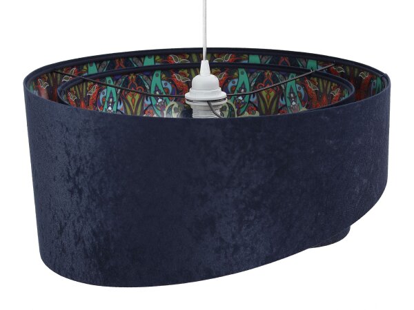 Suspension colorée tissu rond Ø50cm table à manger