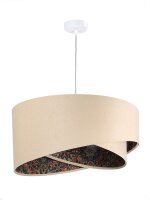 Lampe &agrave; suspendre JILLIEN Beige Multicolore ronde...