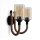 Wandlampe Metall Rauchglas E27 B: 40 cm 2-flammig