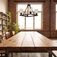 Kronleuchter Metall Rauchglas E27 B: 40 cm 4-flammig
