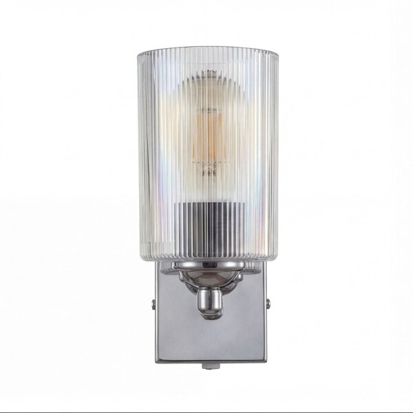 Wandleuchte Metall E27 23 cm hoch Chrom Modern