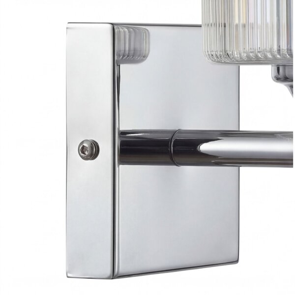 Wandleuchte Metall E27 23 cm hoch Chrom Modern