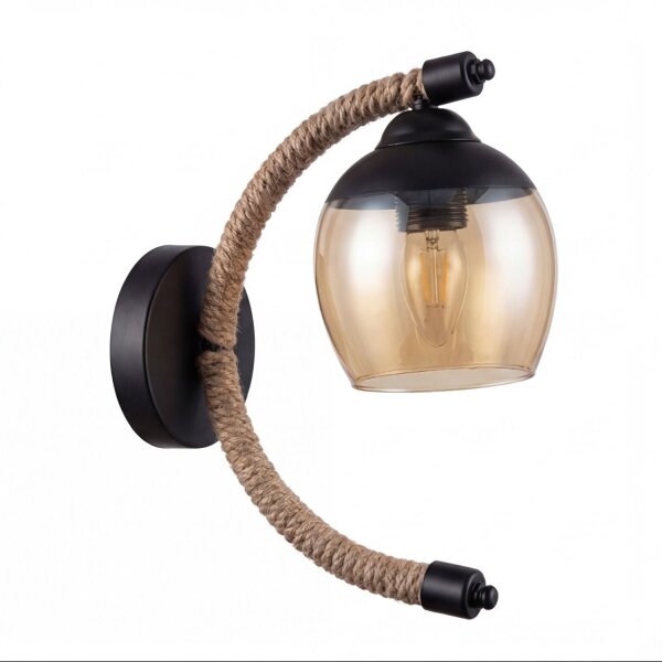 Wandlampe Metall Rauchglas E27 H: 30 cm Modern YLONA