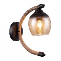 Wandlampe Metall Rauchglas E27 H: 30 cm Modern YLONA