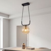 Hängelampe Metall E27 H: max. 72 cm Schwarz Bernstein