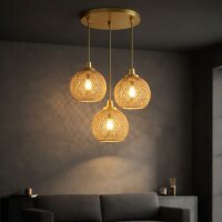 H&auml;ngeleuchte Metall Korb Schirm E27 30 cm breit Modern