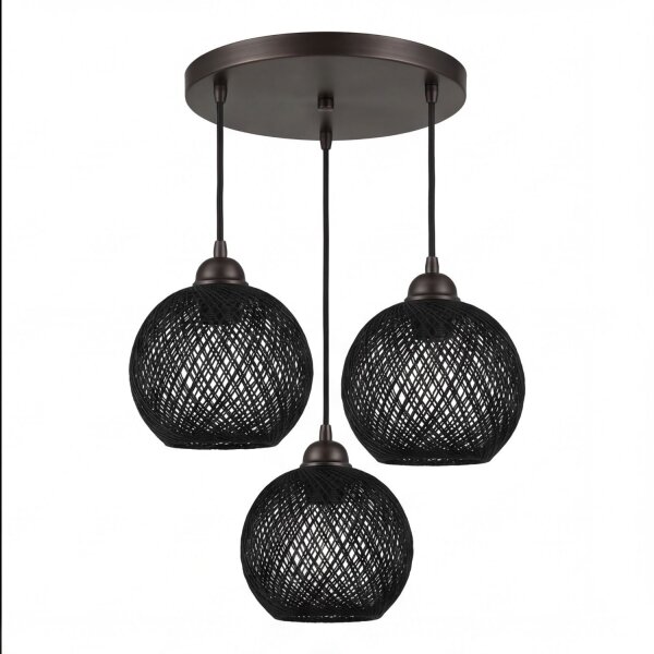Pendelleuchte Korb Schirm Metall E27 B: 30 cm 3-flammig