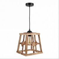 Pendelleuchte Metall Holz B: 23 cm H: max. 130 cm E27