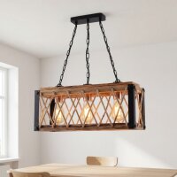 Pendelleuchte Holz Metall E27 H: max. 80 cm 3-flammig