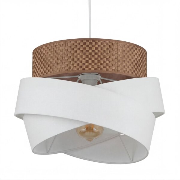 Hängeleuchte Metall Stoff E27 38 cm breit rund Modern