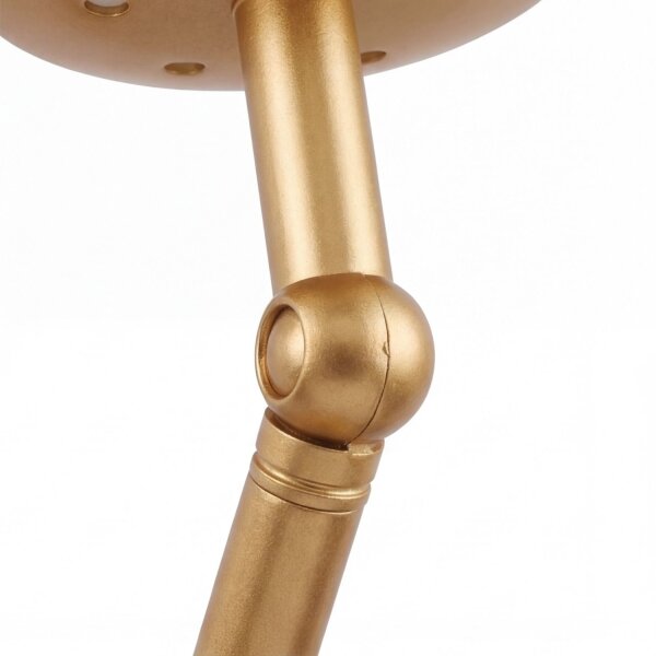 Wandlampe Metall Glas H: 24 cm in Gold Weiß E27 Retro