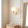 Wandlampe Metall Glas H: 24 cm in Gold Weiß E27 Retro