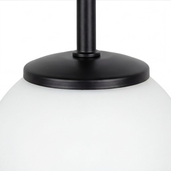 Wandleuchte Glas Metall E27 H: 22 cm Schwarz Weiß