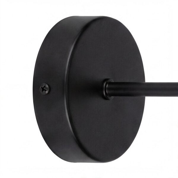 Wandleuchte Glas Metall E27 H: 22 cm Schwarz Weiß